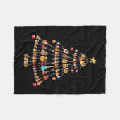 Happy Kerstmis|Ukulele Instrument kerstboom Fleece Deken (Voorkant (Horizontaal))