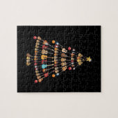 Happy Kerstmis|Ukulele Instrument kerstboom Legpuzzel (Horizontaal)