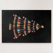 Happy Kerstmis|Ukulele Instrument kerstboom Legpuzzel (Horizontaal)