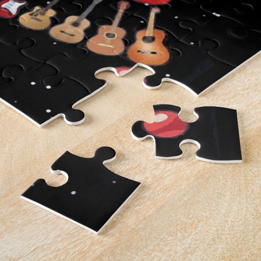 Happy Kerstmis|Ukulele Instrument kerstboom Legpuzzel (Zijkant)