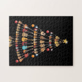 Happy Kerstmis|Ukulele Instrument kerstboom Legpuzzel (Horizontaal)