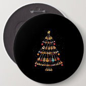 Happy Kerstmis|Ukulele Instrument kerstboom Ronde Button 6,0 Cm (Voorkant /achterkant)