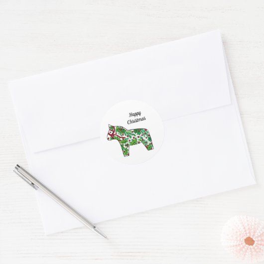Happy Kerstpaard Sticker (Envelop)