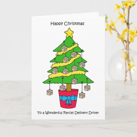 Happy-kerstpakketbezorger Kaart (Gele Bloem)