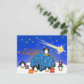 Happy Kerstpinguin Feestdagenkaart (Staand voorkant)