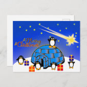 Happy Kerstpinguin Feestdagenkaart (Voorkant / Achterkant)