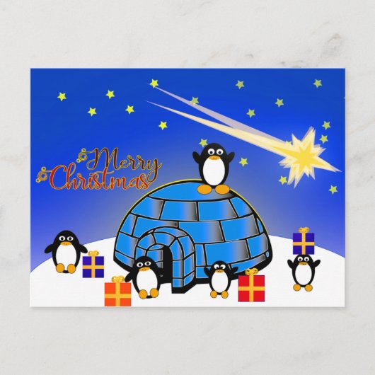 Happy Kerstpinguin Feestdagenkaart (Voorkant)