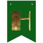 Happy KerstRed Green Golden Text Typografie Vlaggetjes (Tweede vlag)