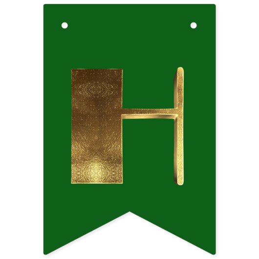 Happy KerstRed Green Golden Text Typografie Vlaggetjes (Tweede vlag)