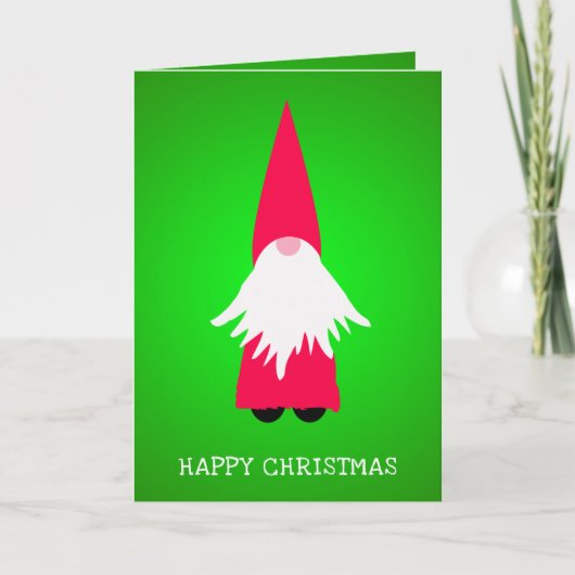 Happy KerstScandi Gnome - gepersonaliseerd Kaart (Voorkant)