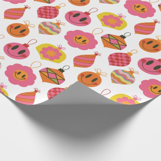 Happy kerstsierents cadeaupapier (Hoek)