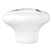 Happy Kerstsnowman en Cute Reindeer Keramische Knop (Zijkant)