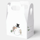 Happy kerstsnowman-illustratie en type bedankdoosjes (Geopend)