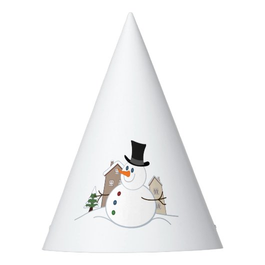 Happy kerstsnowman-illustratie en type feesthoedjes (Voorkant)
