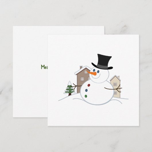 Happy Kerstsnowman Illustratie Feestdagenkaart (Voorkant / Achterkant)