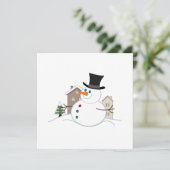 Happy Kerstsnowman Illustratie Feestdagenkaart (Staand voorkant)