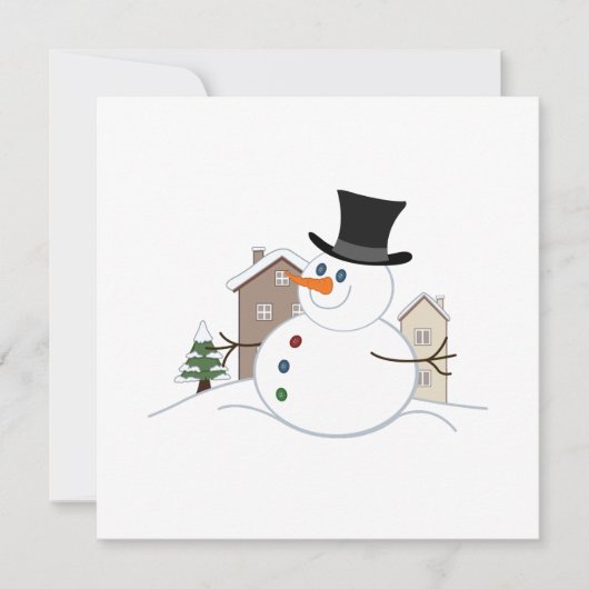 Happy Kerstsnowman Illustratie Feestdagenkaart (Voorkant)