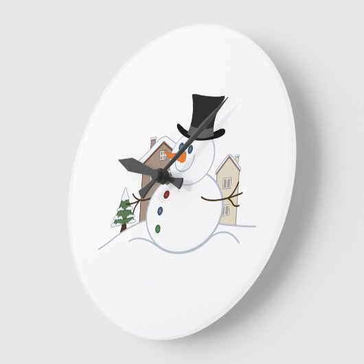 Happy Kerstsnowman Illustratie Grote Klok (Hoek)
