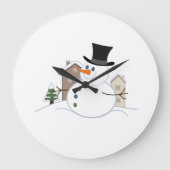 Happy Kerstsnowman Illustratie Grote Klok (Voorkant)