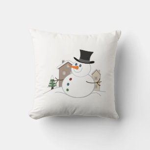 Happy Kerstsnowman Illustratie Kussen