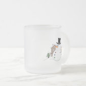Happy Kerstsnowman Illustratie Matglas Koffiemok (Voorkant rechts)