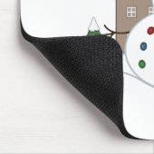 Happy Kerstsnowman Illustratie Muismat (Hoek)