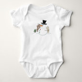 Happy Kerstsnowman Illustratie Romper (Voorkant)