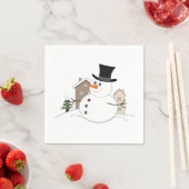 Happy Kerstsnowman Illustratie Servet (Insitu)