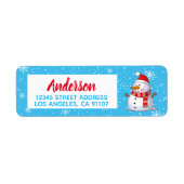Happy kerstsnowman Return Address Label (Voorkant)