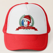 Happy KerstStyle Franse vlag Trucker Pet (Voorkant)