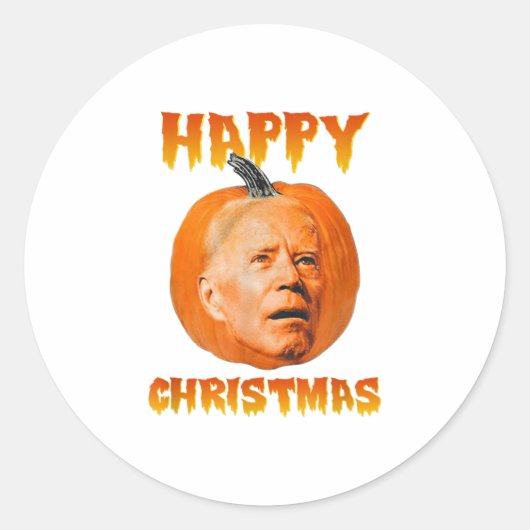 Happy kerstThanksgiving Biden Head Ronde Sticker (Voorkant)