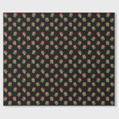 Happy KerstZOMBIE SKULL Gift Wrap Black Cadeaupapier (Vlak)