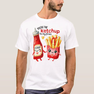 Happy Ketchup and French Fries Pair T-shirt