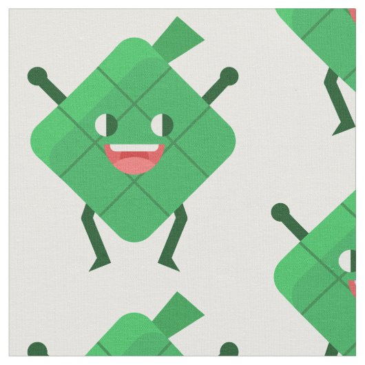 happy Ketupat fabric Stof (Close Up)