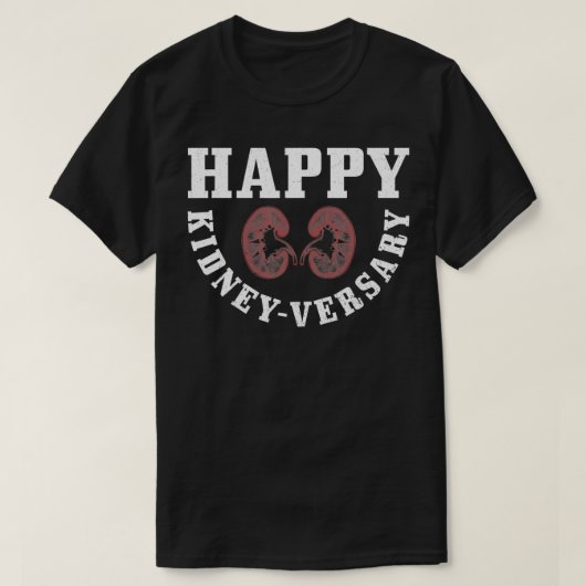 Happy Kidneyparty over een nierenontvanger T-shirt (Design voorkant)