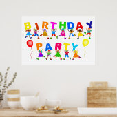 Happy Kids Birthday Party Celebration Announance Poster (Keuken)