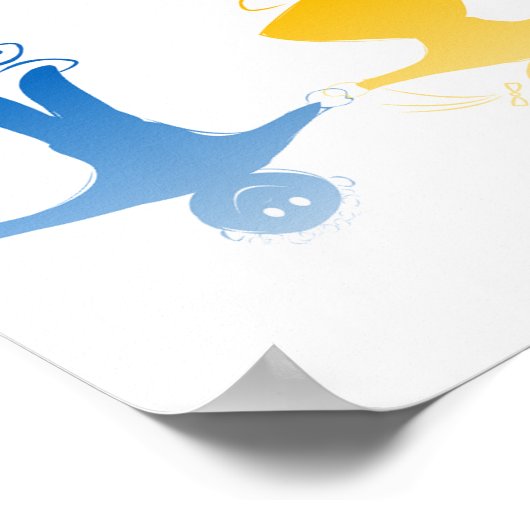 Happy Kids Silhouettes Poster (Hoek)