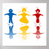 Happy Kids Silhouettes Poster (Voorkant)