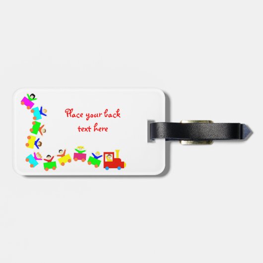 Happy Kids Train Bagagelabel (Achterkant horizontaal)