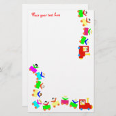 Happy Kids Train Briefpapier (Voorkant / Achterkant)