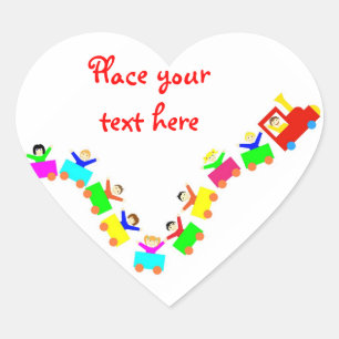 Happy Kids Train Hart Sticker