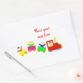 Happy Kids Train Ovale Sticker (Envelop)