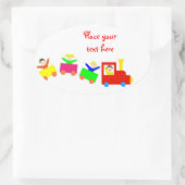 Happy Kids Train Ovale Sticker (Tas)