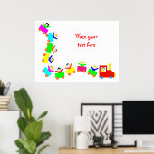 Happy Kids Train Poster (Thuiskantoor)
