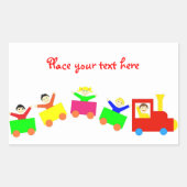 Happy Kids Train Rechthoekige Sticker (Voorkant)