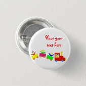 Happy Kids Train Ronde Button 3,2 Cm (Voorkant /achterkant)