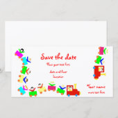 Happy Kids Train Save The Date (Voorkant / Achterkant)