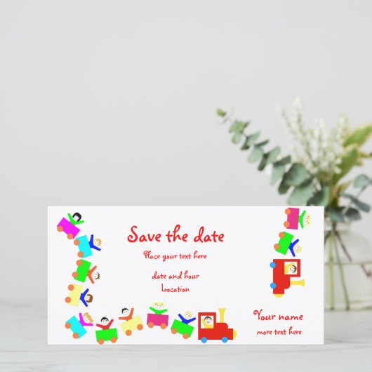 Happy Kids Train Save The Date (Staand voorkant)