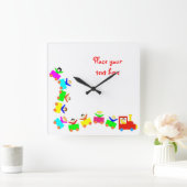 Happy Kids Train Vierkante Klok (Huis)