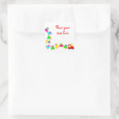 Happy Kids Train Vierkante Sticker (Tas)